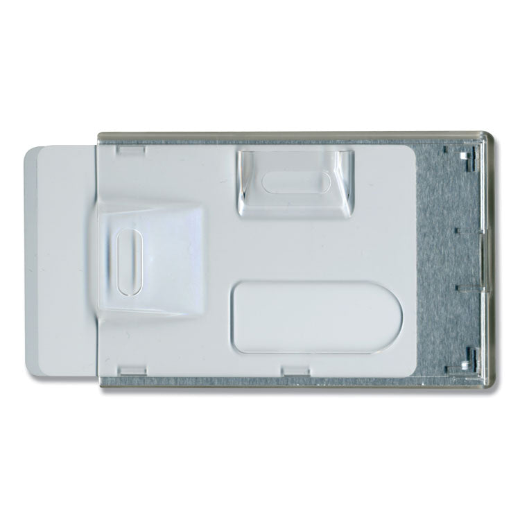 Rigid Two-Badge RFID Blocking Smart Card Holder, Horizontal/Vertical, Clear 3.68" x 2.38" Holder, 3.38" x 2.13" Insert, 20/PK 2