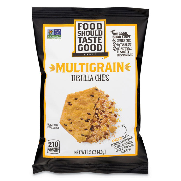 Tortilla Chips, Multigrain With Sea Salt, 1.5 Oz, 24/carton 1