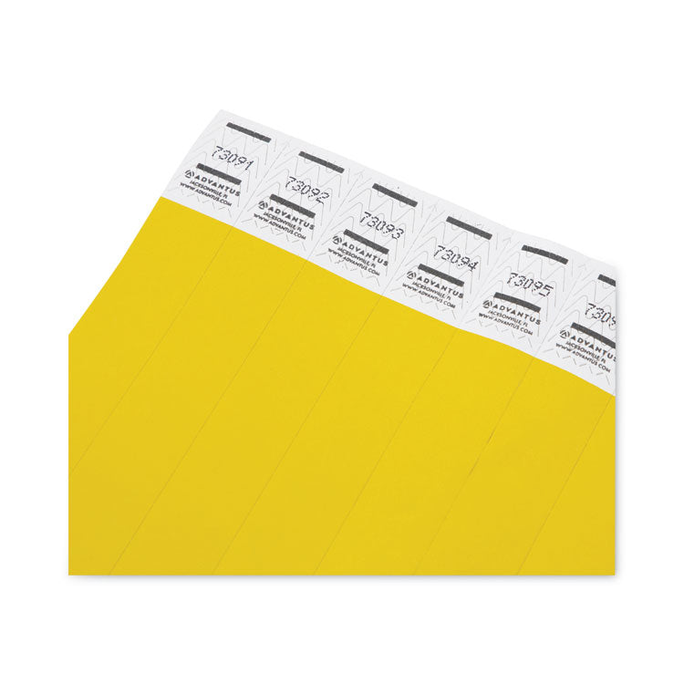 Crowd Management Wristbands, Sequentially Numbered, 9.75" x 0.75", Neon Yellow,500/Pack 4