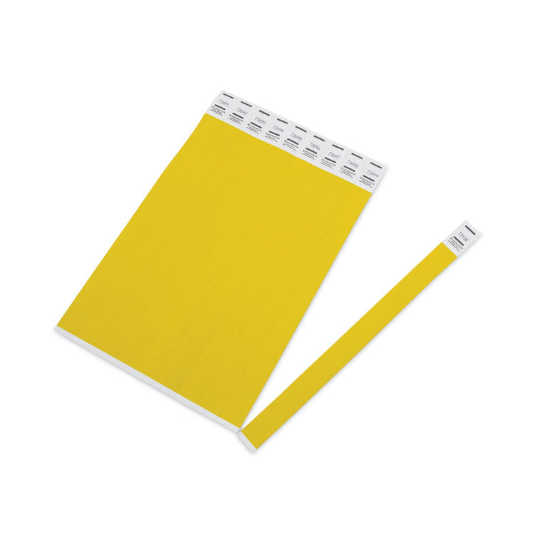 Crowd Management Wristbands, Sequentially Numbered, 9.75" x 0.75", Neon Yellow,500/Pack 1