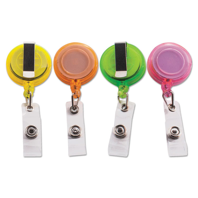 Deluxe Retractable Id Card Reel, 30" Extension, Assorted Colors, 20/pack 1