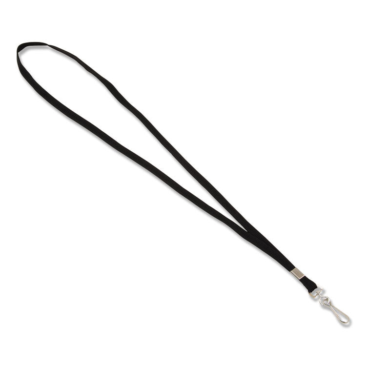 Deluxe Lanyard, Metal J-Hook Fastener, 36" Long, Black 1