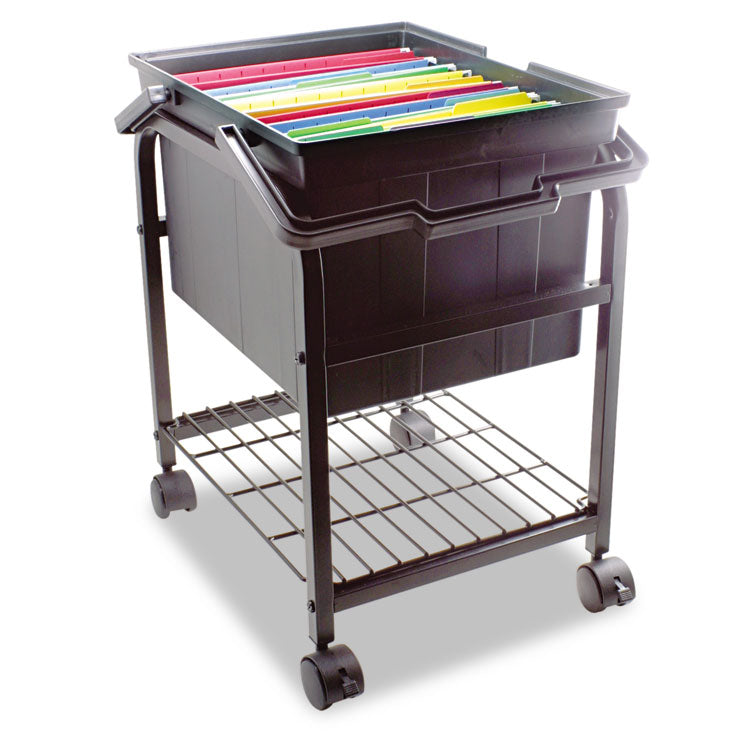 Heavy-Duty File Shuttle, Metal, 1 Shelf, 17.13" x 14.25" x 20", Black 2