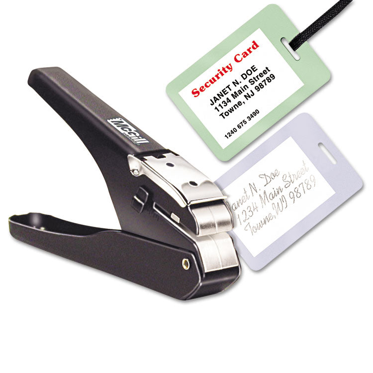 Handheld Badge/slot Punch, 9/16" X 1/8" Horizontal Slot, Black/chrome 2