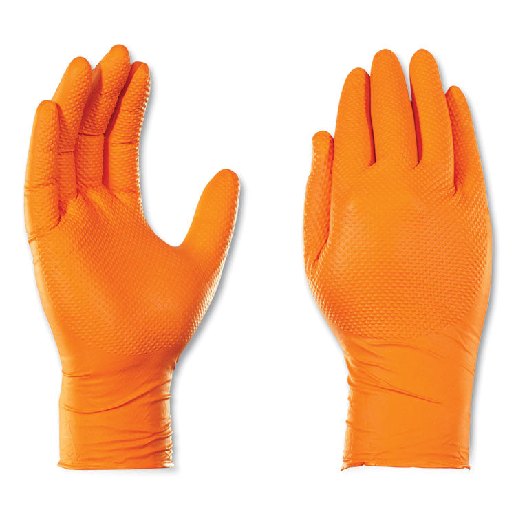 Heavy-Duty Industrial Gloves, Powder-Free, 8 mil, Large, Orange, 100 Gloves/Box, 10 Boxes/Carton 2