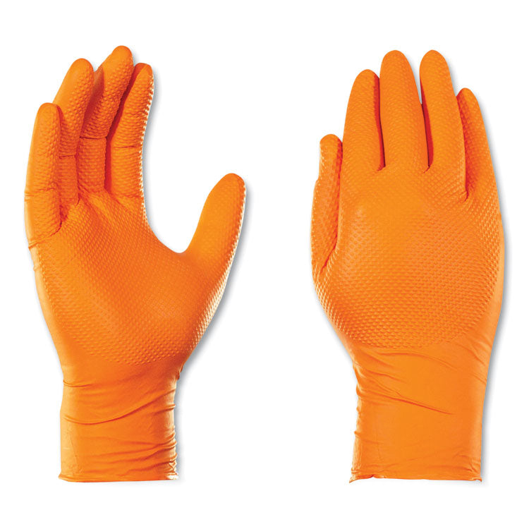 Heavy-Duty Industrial Nitrile Gloves, Powder-Free, 8 mil, X-Large, Orange, 100 Gloves/Box, 10 Boxes/Carton 2