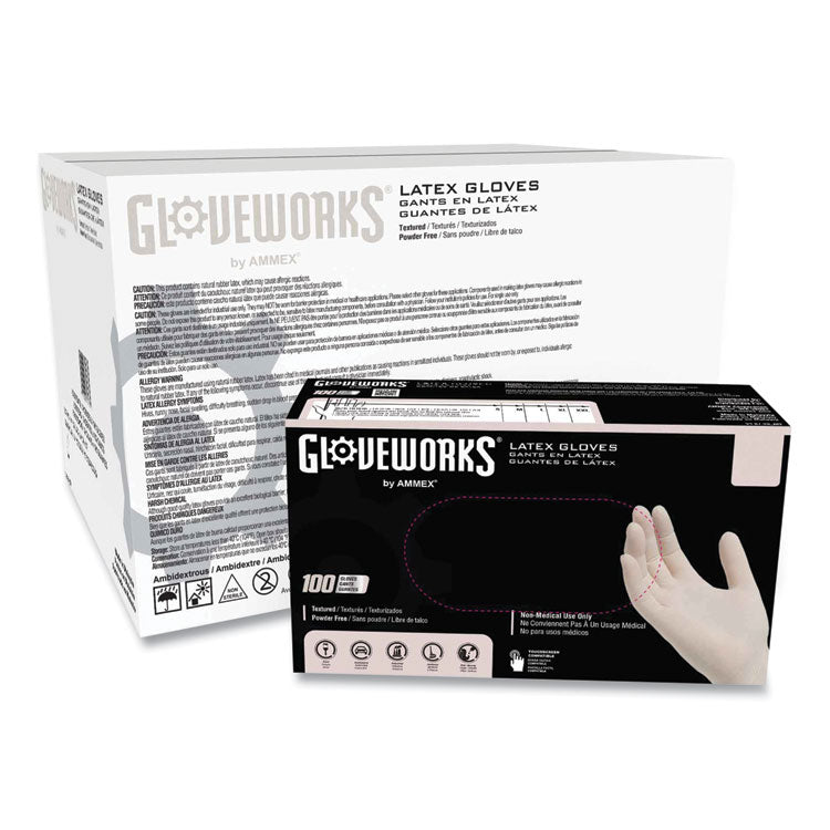 Latex Disposable Gloves, Powder-Free, 4 mil, Small, Ivory, 100 Gloves/Box, 10 Boxes/Carton 1