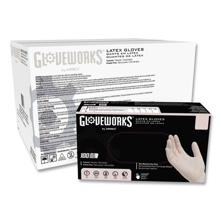 Latex Disposable Gloves, Powder-Free, 4 mil, Medium, Ivory, 100 Gloves/Box, 10 Boxes/Carton 2