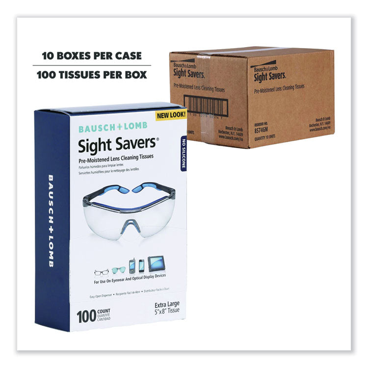 Sight Savers Premoistened Lens Cleaning Tissues, 8 x 5, 100/Box, 10 Box/Carton 1