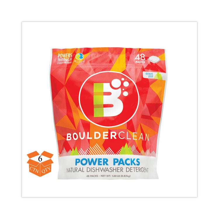 Dishwasher Detergent Power Packs, Citrus Zest, 48 Tab Pouch, 6/carton 1