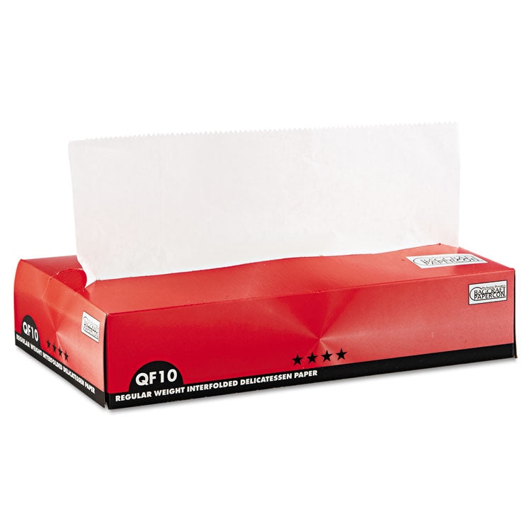 Qf10 Interfolded Dry Wax Deli Paper, 10 X 10.25, White, 500/box, 12 Boxes/carton 1