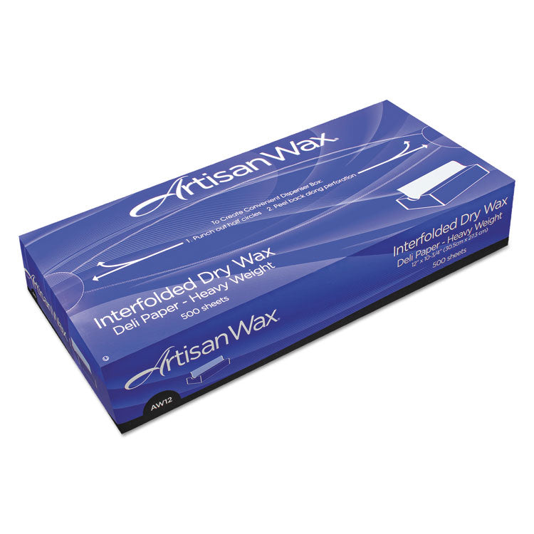 Artisanwax Interfolded Dry Wax Deli Paper, 10 X 10.75, White, 500/box, 12 Boxes/carton 1