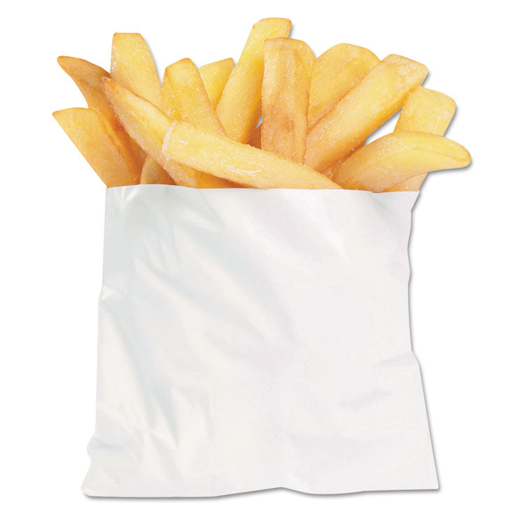 French Fry Bags, 4.5" X 3.5", White, 2,000/carton 1