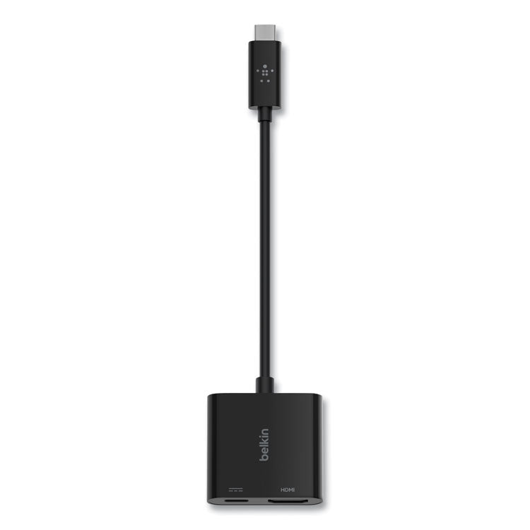 USB-C to HDMI + Charge Adapter, HDMI/USB-C(F)/USB-C(M), 2.53", Black 2