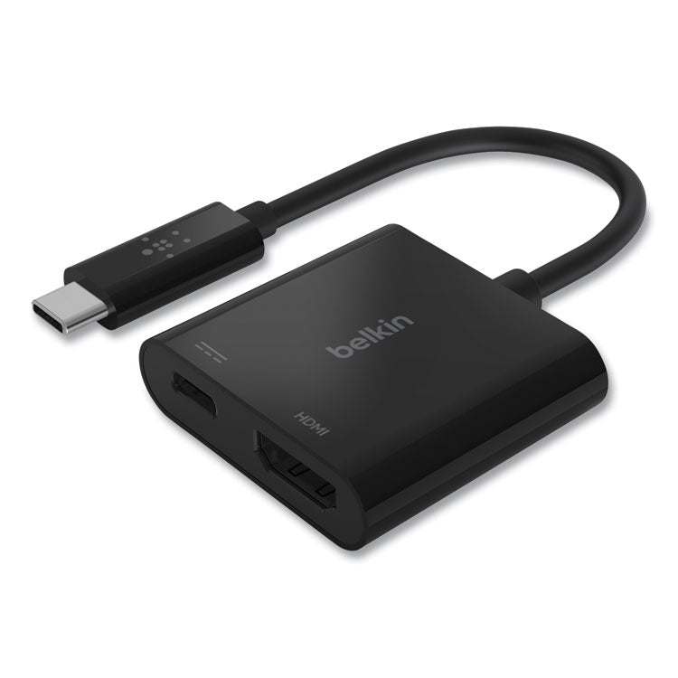 USB-C to HDMI + Charge Adapter, HDMI/USB-C(F)/USB-C(M), 2.53", Black 1