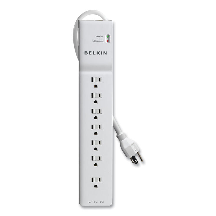 Home/Office Surge Protector, 7 AC Outlets, 6 ft Cord, 2,320 J, White 1