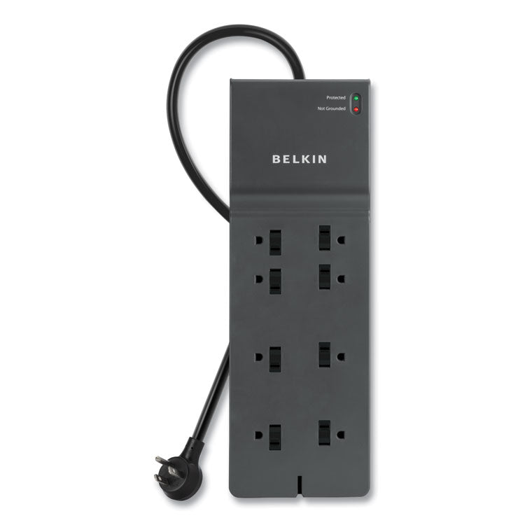 Home/Office Surge Protector, 8 AC Outlets, 8 ft Cord, 2,500 J, Black 1