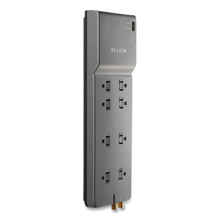 Home/Office Surge Protector, 8 AC Outlets, 12 ft Cord, 3,390 J, Dark Gray 1