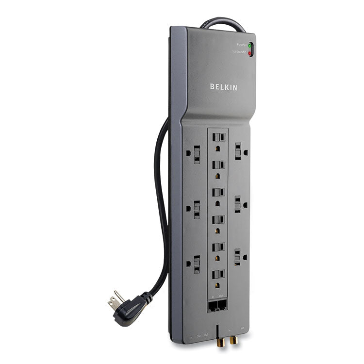 Professional Series SurgeMaster Surge Protector, 12 AC Outlets, 10 ft Cord, 3,996 J, Dark Gray 5