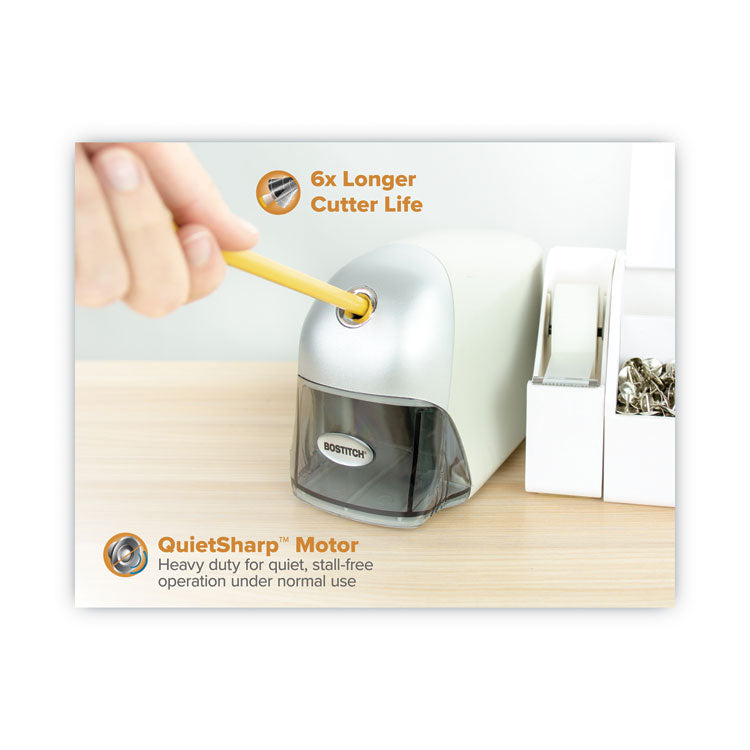 Quietsharp Executive Electric Pencil Sharpener, Ac-Powered, 4 X 7.5 X 5, Gray 2