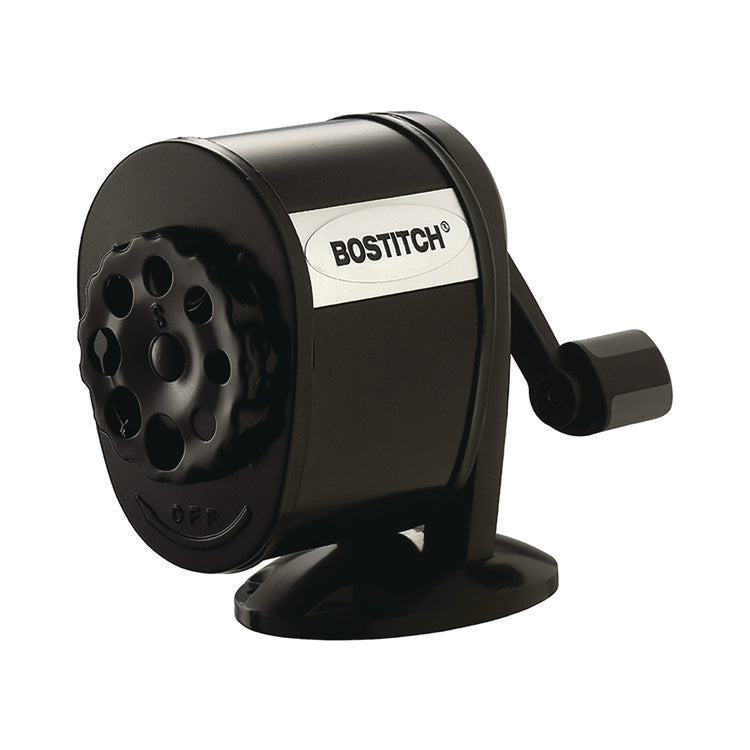 Metal Manual Pencil Sharpener, Manually-Powered, 5.44" x 2.69" x 4.33", Black 1