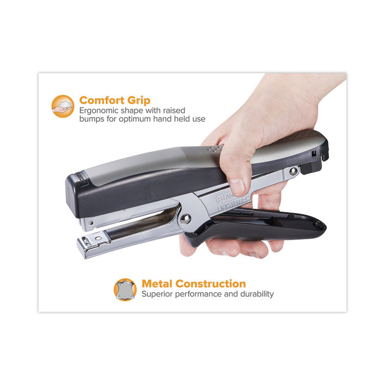 Standard Plier Stapler, 20-Sheet Capacity, 0.25" Staples, 2.5" Throat, Black/gray 2