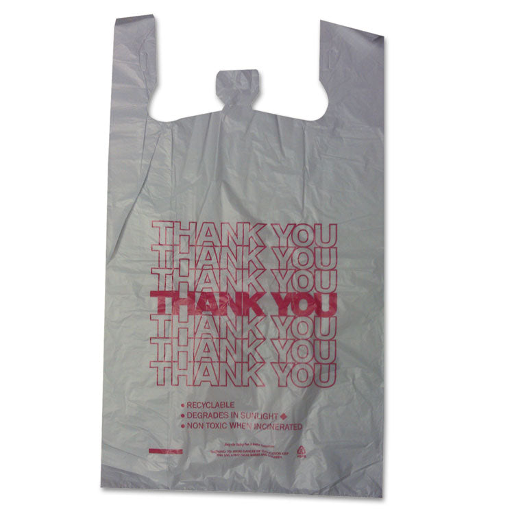 Thank You High-Density Shopping Bags, 18" X 30", White, 500/carton 1