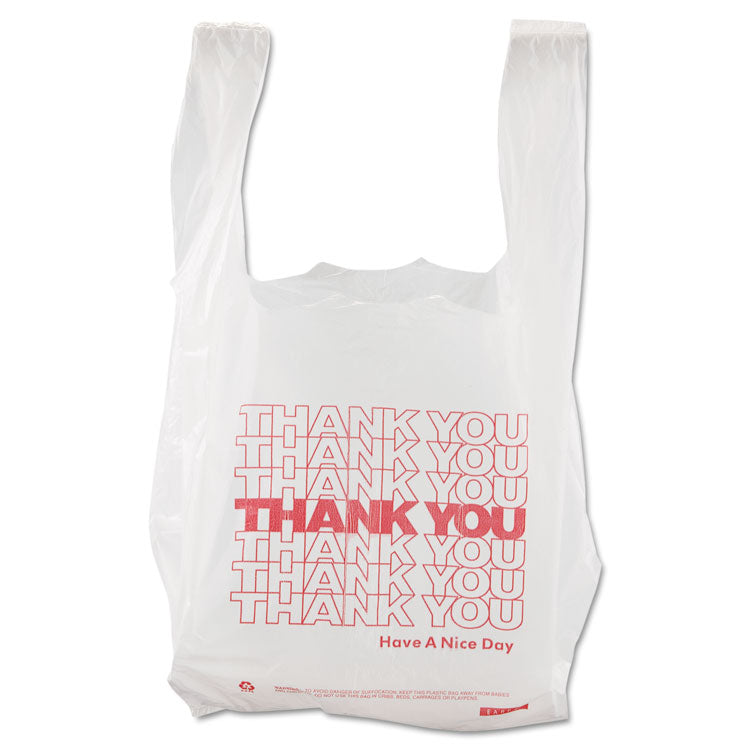 Thank You High-Density Shopping Bags, 8" X 16", White, 2,000/carton 1