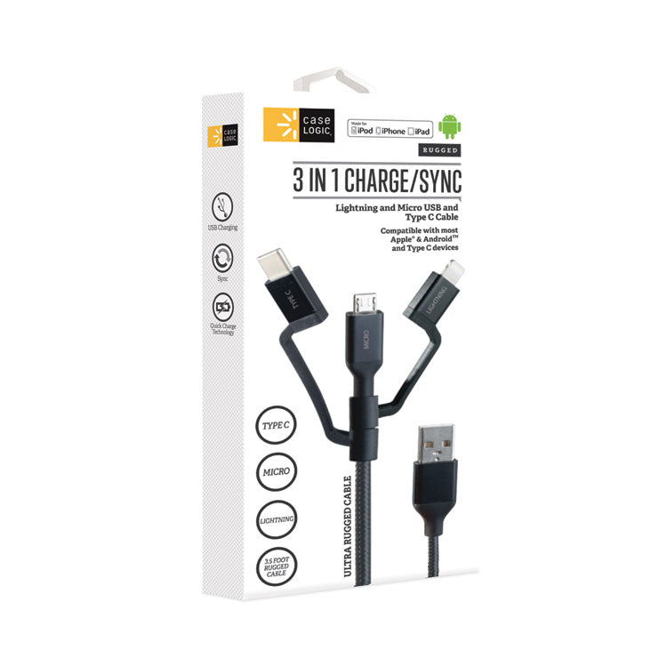 Universal USB Cable, 3.5 ft, Black 2