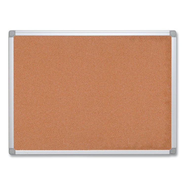 Earth Cork Board, 24 x 18, Tan Surface, Silver Aluminum Frame 1