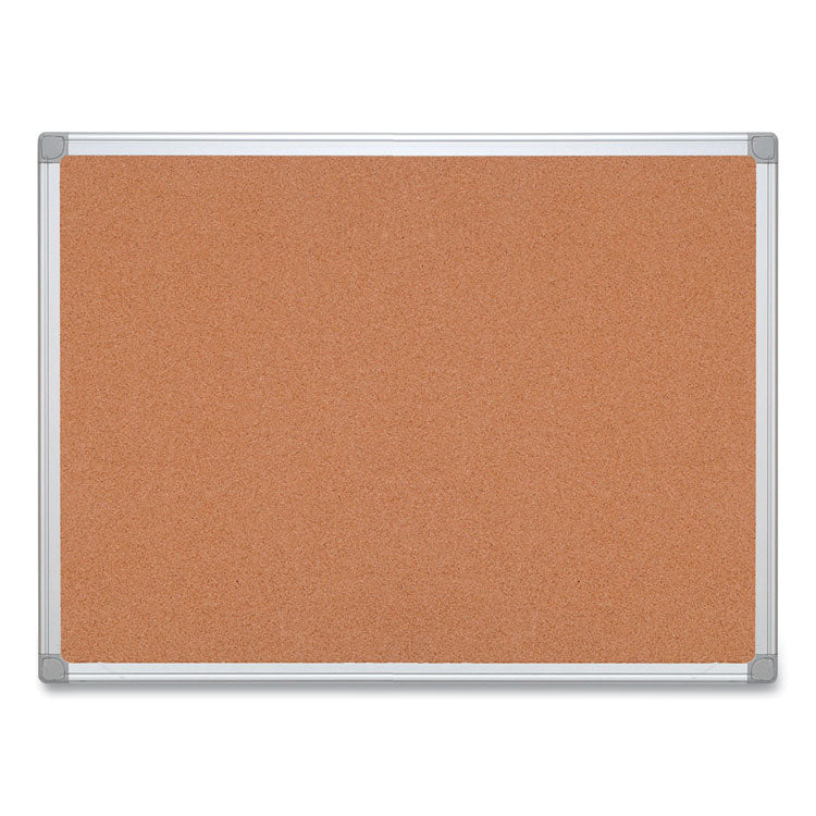 Earth Cork Board, 36 x 24, Tan Surface, Silver Aluminum Frame 1