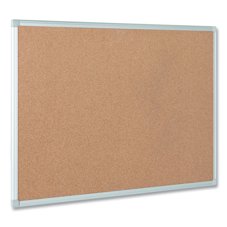 Earth Cork Board, 36 x 24, Tan Surface, Silver Aluminum Frame 8