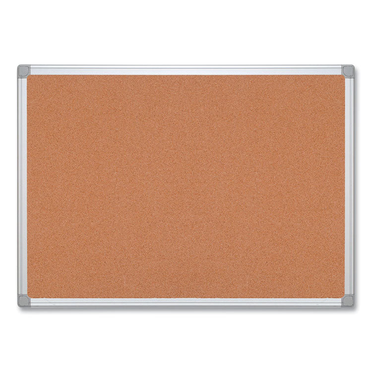 Earth Cork Board, 48 x 36, Tan Surface, Silver Aluminum Frame 1