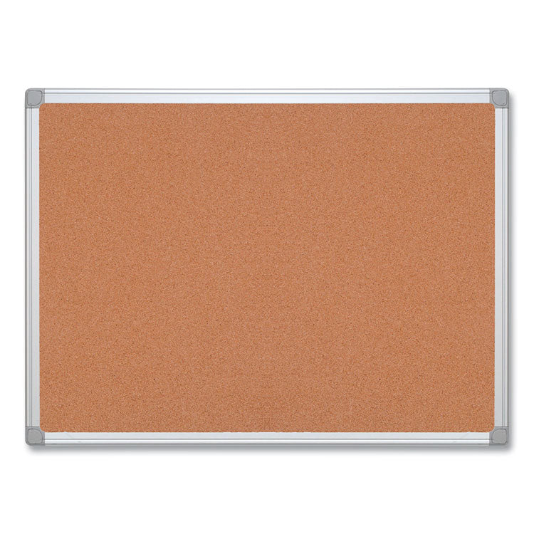 Earth Cork Board, 72 x 48, Tan Surface, Silver Aluminum Frame 1