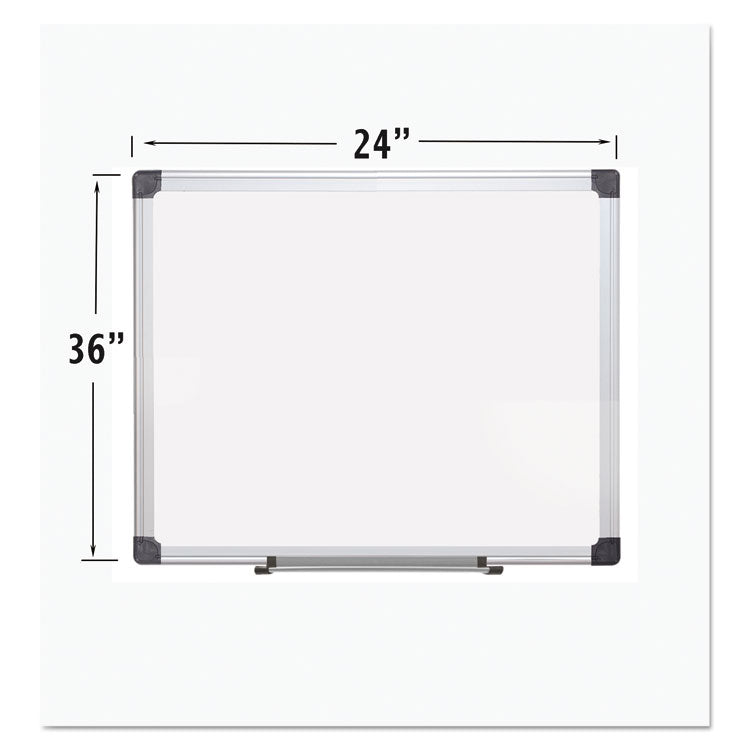 Porcelain Value Dry Erase Board, 24 x 36, White Surface, Silver Aluminum Frame 2