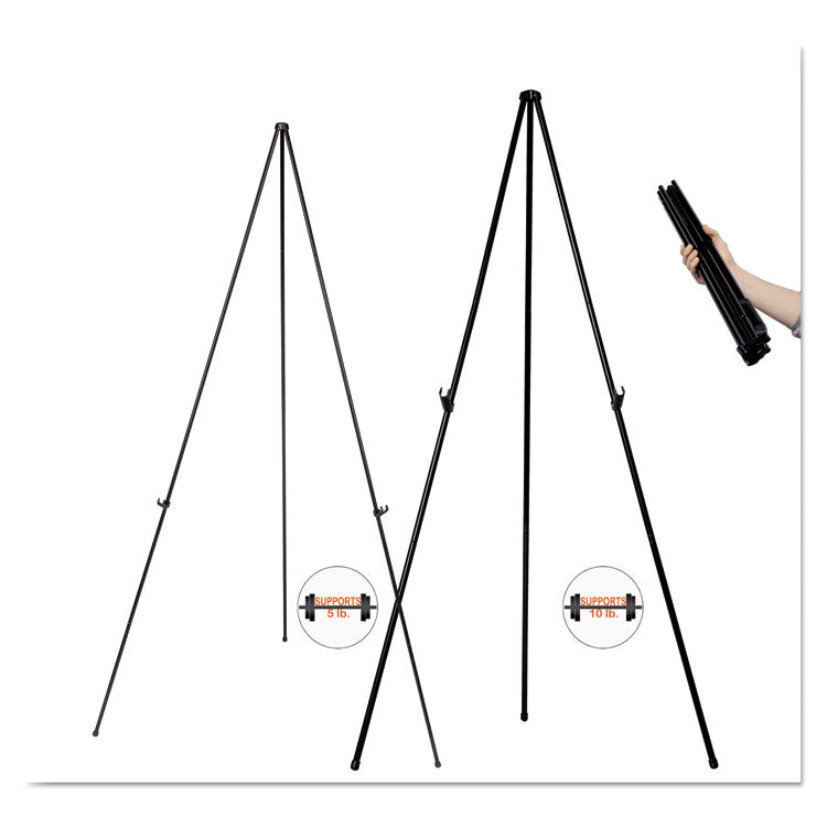 Instant Easel, 61.5" High, Black, Steel, Lightweight 3