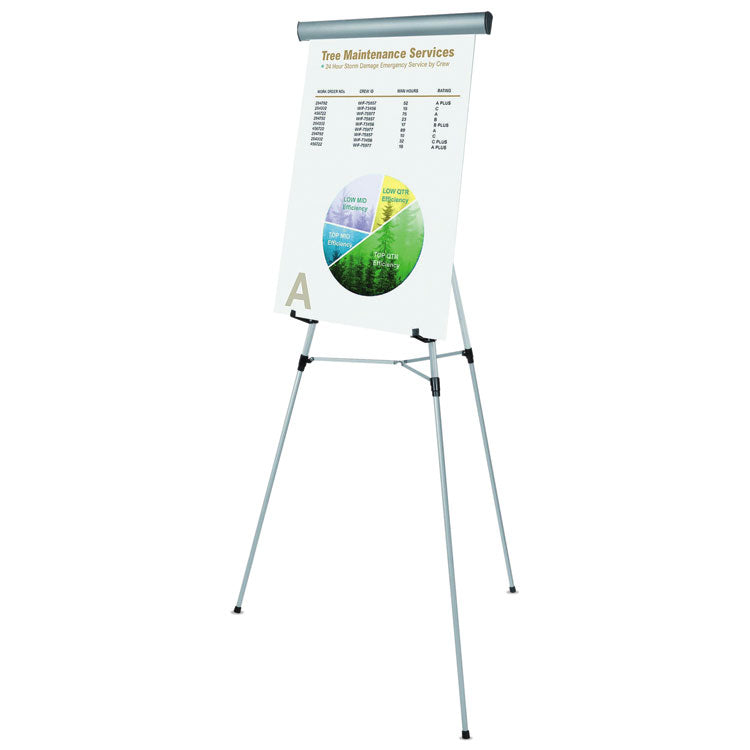 Telescoping Tripod Display Easel, Adjusts 38" To 69" High, Metal, Silver 3