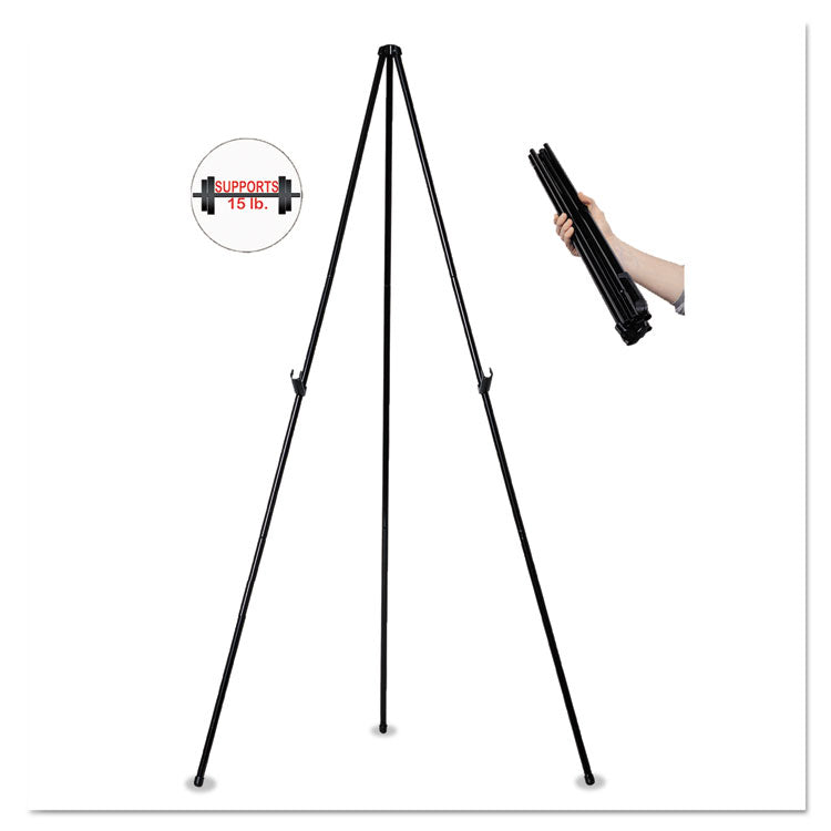 Instant Easel, 61.5" High, Black, Steel, Heavy-Duty 1