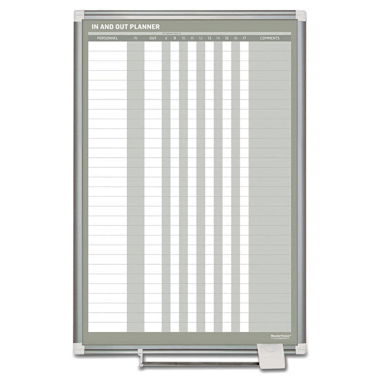 In-Out Magnetic Dry Erase Board, 24 x 36, White Surface, Silver Aluminum Frame 1