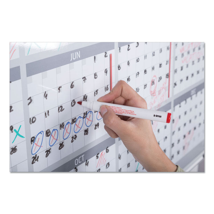 Magnetic Dry Erase Calendar Board, 12-Month, 36 x 24, White Surface, Silver Aluminum Frame 7