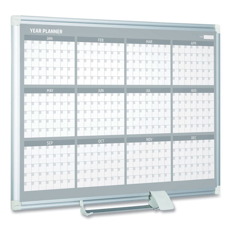 Magnetic Dry Erase Calendar Board, 12-Month, 36 x 24, White Surface, Silver Aluminum Frame 3