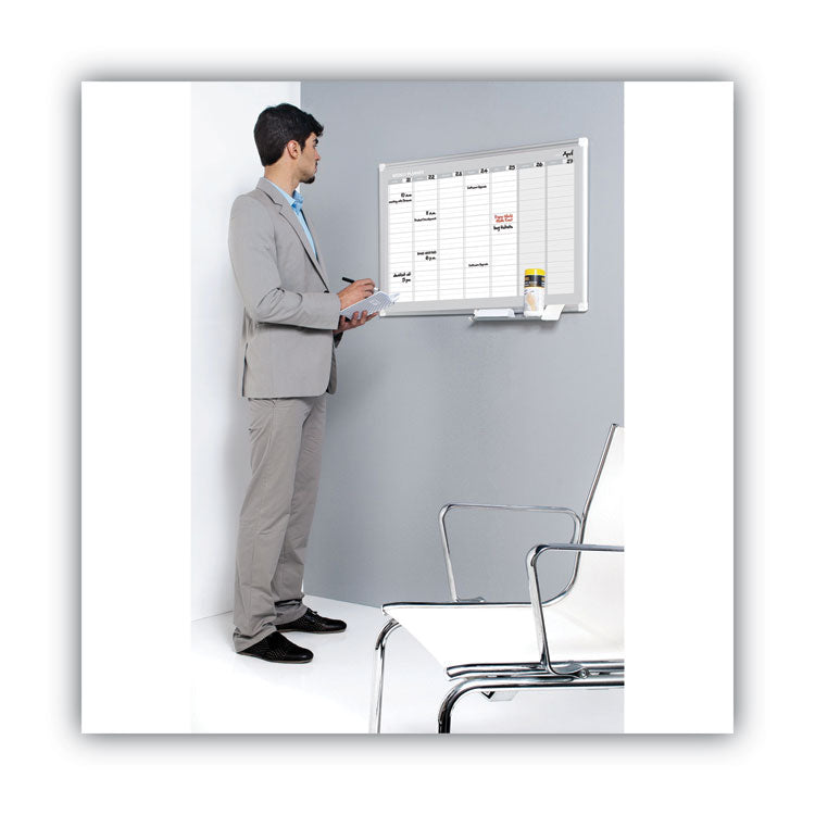 Magnetic Dry Erase Calendar Board, Weekly Calendar, 36 x 24, White Surface, Silver Aluminum Frame 5