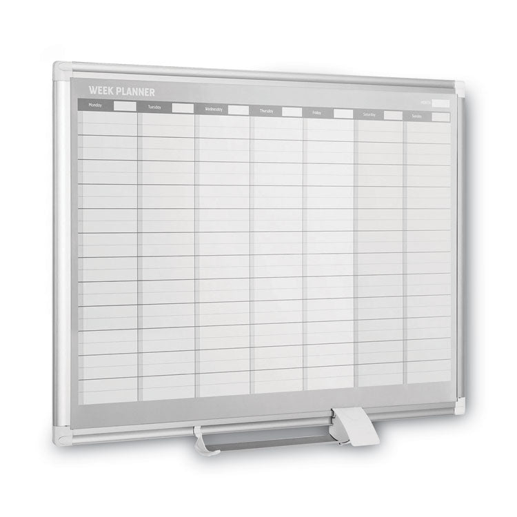 Magnetic Dry Erase Calendar Board, Weekly Calendar, 36 x 24, White Surface, Silver Aluminum Frame 7