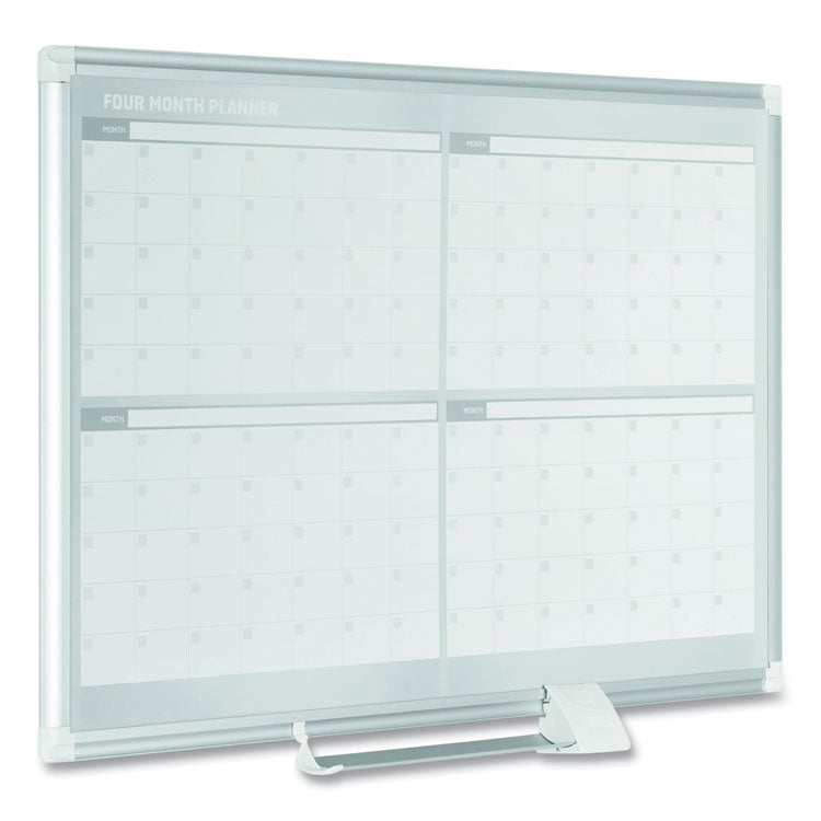 Magnetic Dry Erase Calendar Board, Four Month, 48 x 36, White Surface, Silver Aluminum Frame 9