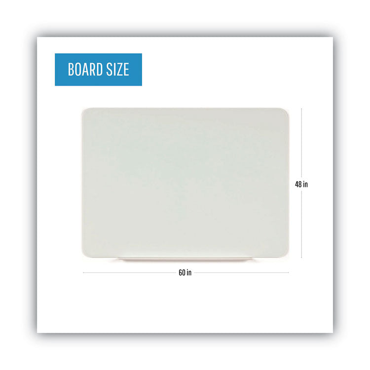 Magnetic Glass Dry Erase Board, 60 x 48, Opaque White Surface 2