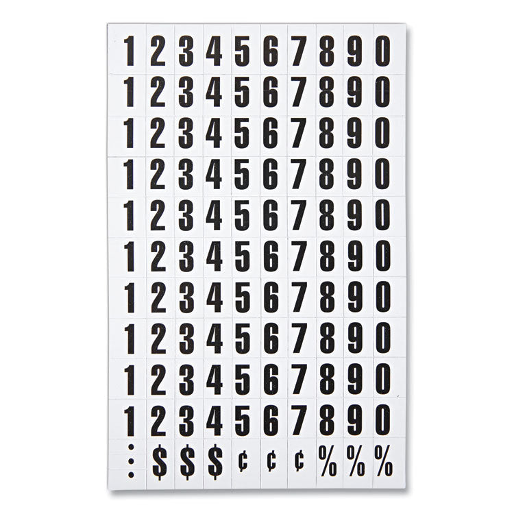 Interchangeable Magnetic Board Accessories, Numbers, Black, 0.75"h 1