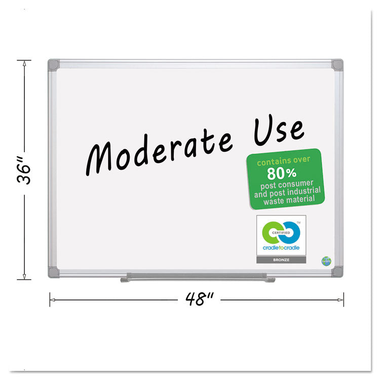 Earth Silver Easy-Clean Dry Erase Board, Reversible, 48 x 36, White Surface, Silver Aluminum Frame 2