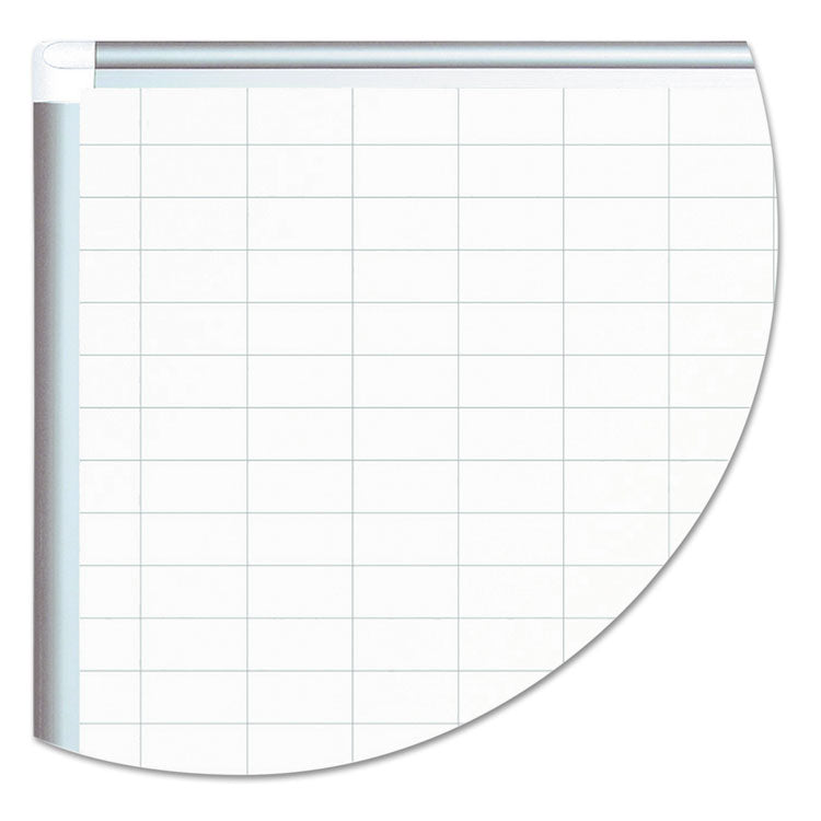 Gridded Magnetic Steel Dry Erase Planning Board, 2 x 3 Grid, 48 x 36, White Surface, Silver Aluminum Frame 4