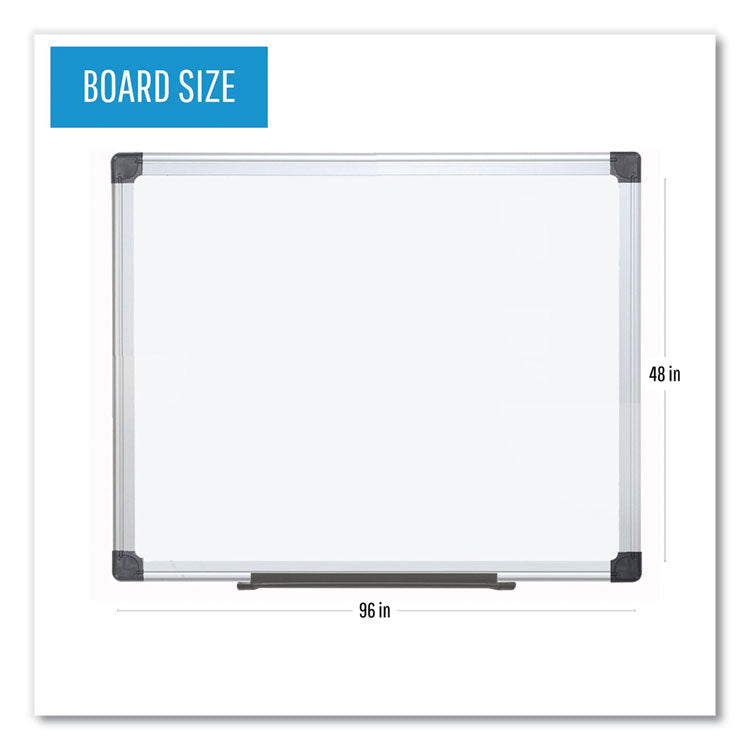 Value Lacquered Steel Magnetic Dry Erase Board, 96 x 48, White Surface, Silver Aluminum Frame 4