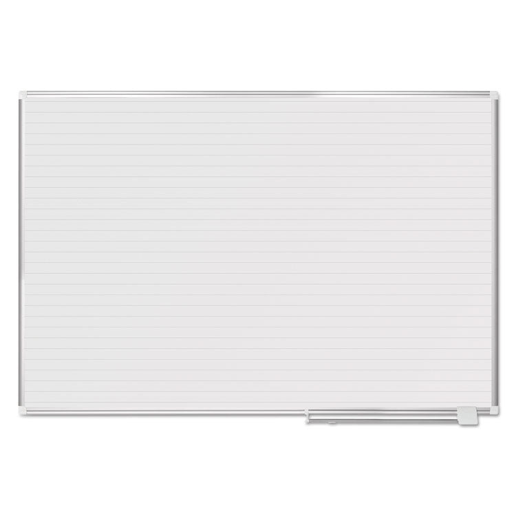 Ruled Magnetic Steel Dry Erase Planning Board, 72 x 48, White Surface, Silver Aluminum Frame 1